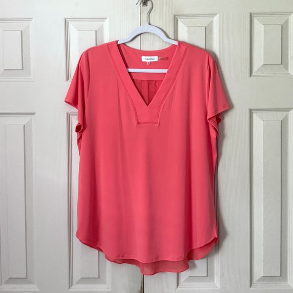 Coral Crochet Back Relaxed Blouse - Picture 1 of 2